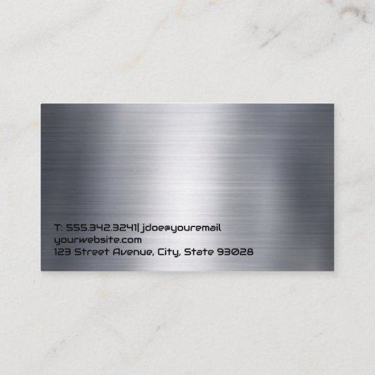 Blue Muscle Car | Auto Mechanic Logo Visitekaartje (Achterkant)