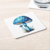 Blue Mushroom Onderzetter (Schuin)
