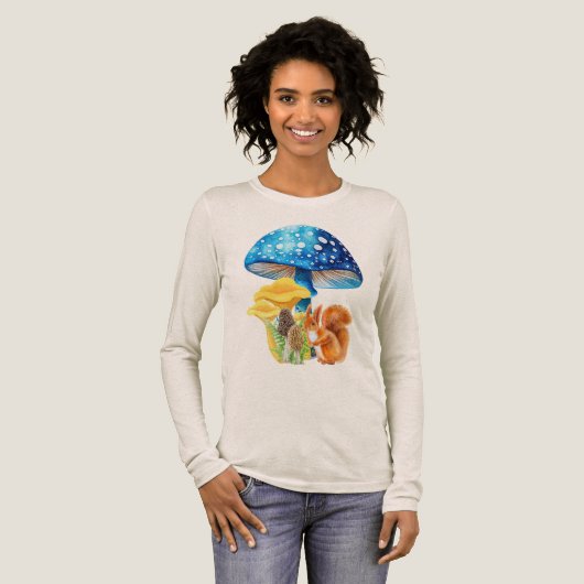 Blue Mushrooms  Tri-Blend Shirt (Voorkant)
