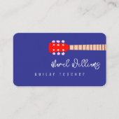 Blue Music Business Card for Guitar Teachers Visitekaartje (Voorkant)