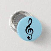 Blue Music Clef badge Ronde Button 3,2 Cm (Voorkant /achterkant)