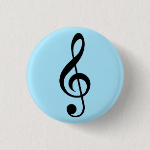 Blue Music Clef badge Ronde Button 3,2 Cm