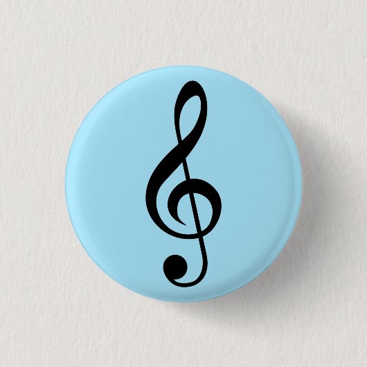 Blue Music Clef badge Ronde Button 3,2 Cm (Voorkant)