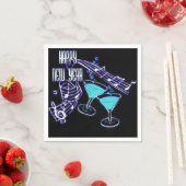 Blue Music en Cocktails Happy New Year Napkins Servet (Insitu)