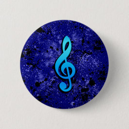 Blue Music Note Symbol - Ronde Button 5,7 Cm