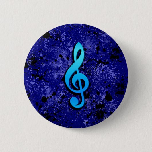 Blue Music Note Symbol - Ronde Button 5,7 Cm (Voorkant)
