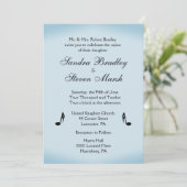 Blue Music Theme Wedding Kaart (Staand voorkant)