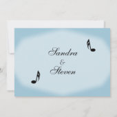 Blue Music Theme Wedding Kaart (Achterkant)