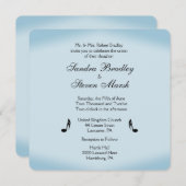 Blue Music Theme Wedding Kaart (Voorkant / Achterkant)