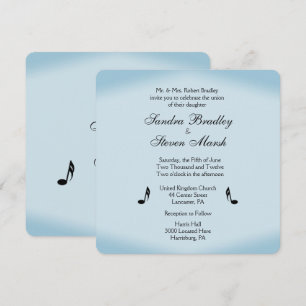 Blue Music Theme Wedding Kaart