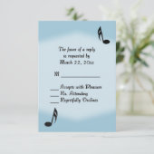 Blue Music Wedding RSVP Kaartje (Staand voorkant)