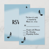Blue Music Wedding RSVP Kaartje (Voorkant / Achterkant)