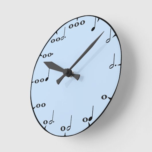 Blue Musical Math Wall Clock Ronde Klok (Hoek)