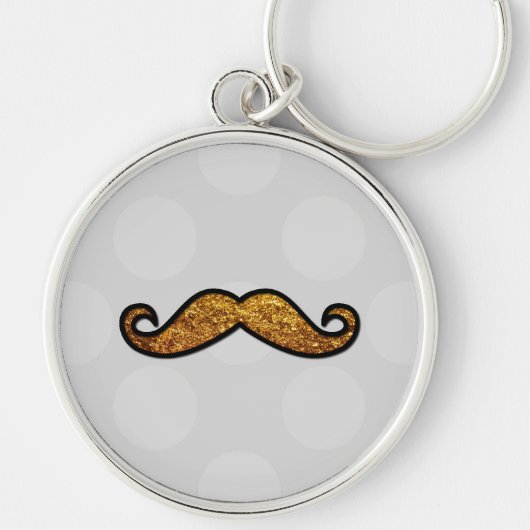 Blue Mustache, Curl Mustache, Stache, Polka Dots Sleutelhanger (Voorkant)
