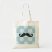 Blue Mustache, Curl Mustache, Stache, Polka Dots Tote Bag (Voorkant)