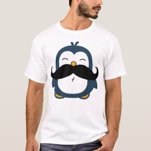 Blue Mustache Penguin T-shirt