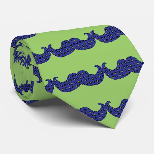 Blue Mustache Stropdas (Opgerold)