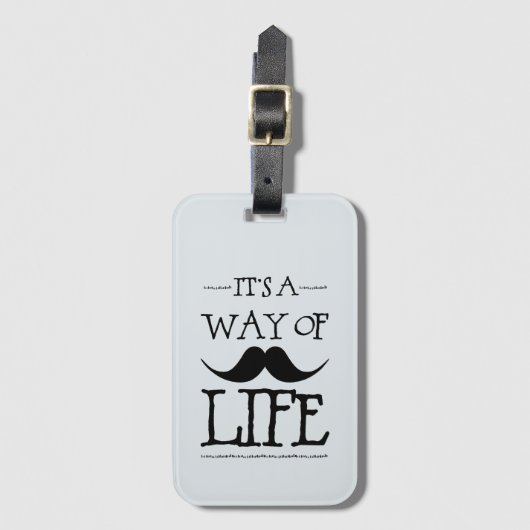 Blue Mustache Way of Life Bagagelabel (Voorkant (verticaal))