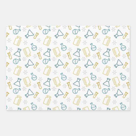 Blue Mustard Science atoms Molecules Laboratory Inpakpapier Vel (Voorkant 3)