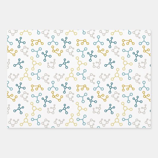 Blue Mustard Science atoms Molecules Laboratory Inpakpapier Vel (Voorkant)