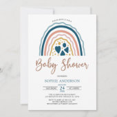 Blue Muted Tones Boho Rainbow Baby shower Kaart (Voorkant)