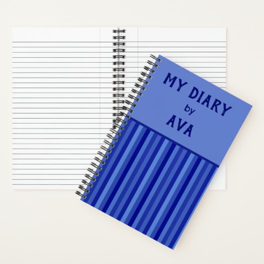 Blue My Diary by Me Striped Journal Notitieboek (Binnen)