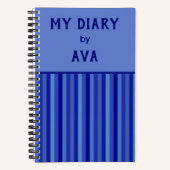Blue My Diary by Me Striped Journal Notitieboek (Voorkant)