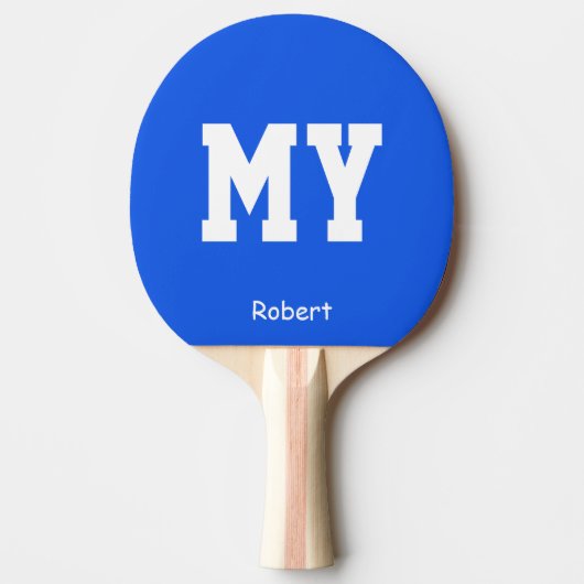 Blue My Name Personalized Tafeltennisbatje (Voorkant)