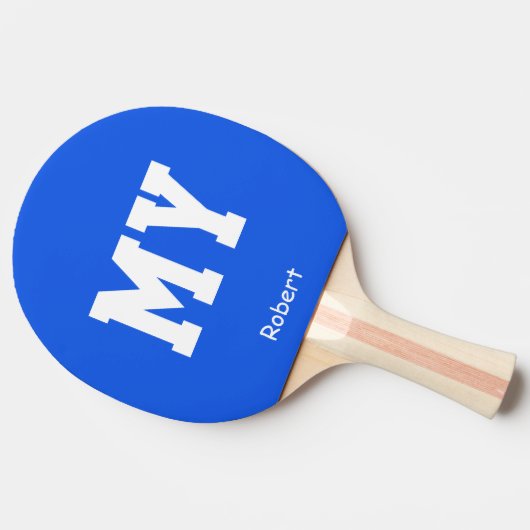 Blue My Name Personalized Tafeltennisbatje (Zijkant)