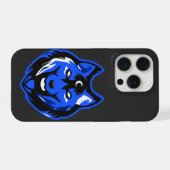 Blue Mystic Wolf iPhone 15 Case Hoesje (Achterkant horizontaal)