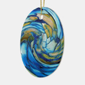 Blue N Gold Dolphin vs Eagle Ornament (Links)