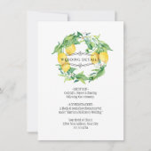Blue n White Lemon Floral Foliage Wedding Details Kaart (Voorkant)