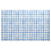 Blue n White Waterverf Gingham Checkered Pattern Stof (Fat Quarter)