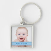 Blue Name Baby Photo Template Sleutelhanger (Voorkant)