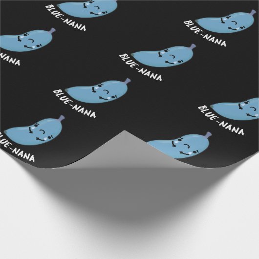 Blue-nana Funny Banana Pun Dark BG Cadeaupapier (Hoek)