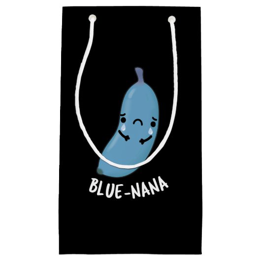 Blue-nana Funny Banana Pun Dark BG Klein Cadeauzakje (Voorkant)