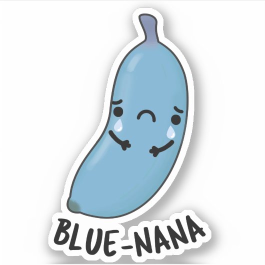 Blue-nana Funny Banana Pun Sticker (Voorkant)