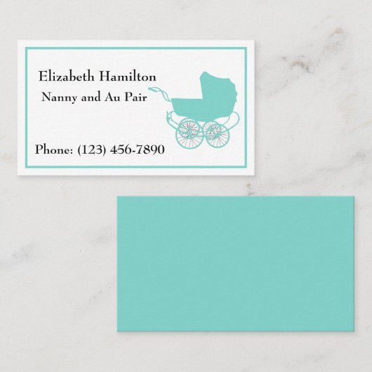  Blue Nanny Au Pair Visitekaartje (Voorkant / Achterkant)