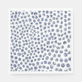 Blue Napkins Handschilderde Waterverf Blueberry Servet