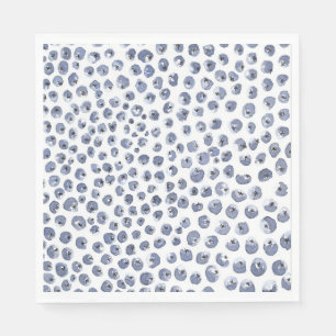 Blue Napkins Handschilderde Waterverf Blueberry Servet