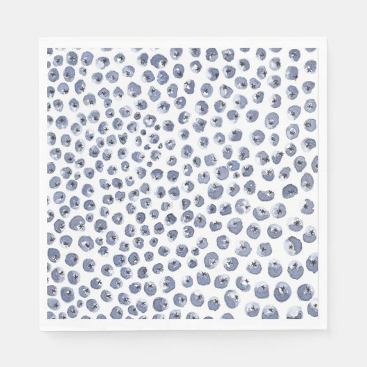 Blue Napkins Handschilderde Waterverf Blueberry Servet (Voorkant)