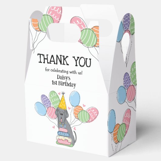 Blue Napolitan Mastiff Dog Dank je Bedankdoosjes (Geopend)