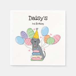 Blue Napolitan Mastiff Dog Verjaardagsfeest Servet