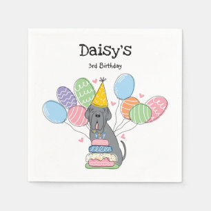 Blue Napolitan Mastiff Dog Verjaardagsfeest Servet