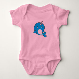 Blue Narwhal Baby Girl Tutu Bodysuit