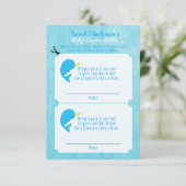 Blue Narwhal Baby Luier Raffle Spel Informatiekaartje (Staand voorkant)