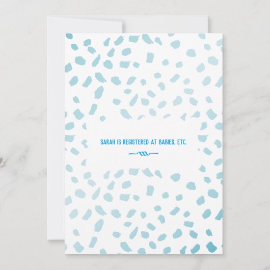 Blue Narwhal Baby shower Kaart (Achterkant)