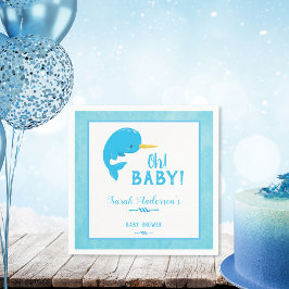 Blue Narwhal Baby shower Servet