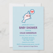 Blue Narwhal Baby Shower-uitnodigingen voor Nerds Kaart (Achterkant)