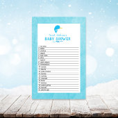 Blue Narwhal Baby shower Word Scramble Game Briefpapier